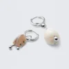 Pierced Shell Pendant Earrings – Silver