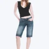 Planet Slim Low Rise Denim Shorts – Blue Hymn – Medium Blue