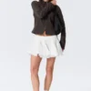 Pleated Cotton Mini Skirt – White