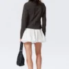 Pleated Cotton Mini Skirt – White