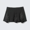 Pleated Insert Mini Skirt – Black