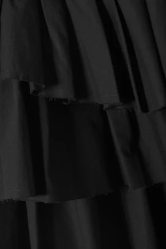 Pleated Layered Mini Skirt – Black