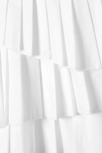 Pleated Layered Mini Skirt – White