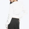 Pleated Long-Sleeved Top – White