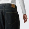 Pleated Loose Baggy Jeans – Emerald Rinse – Dark Blue