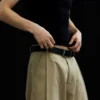 Pleated Loose Fit Wide Leg Trousers – Beige