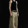 Pleated Loose Fit Wide Leg Trousers – Beige