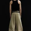 Pleated Loose Fit Wide Leg Trousers – Beige