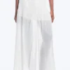 Pleated Mid Rise Maxi Skirt – White
