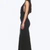 Pleated Sleeveless Maxi Dress – Black