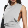Pleated Sleeveless Maxi Dress – Grey Melange