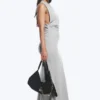 Pleated Sleeveless Maxi Dress – Grey Melange