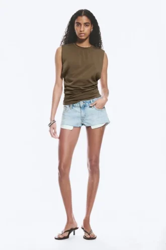 Pleated Tank Top – Dark Mole