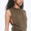 Pleated Tank Top – Dark Mole