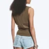 Pleated Tank Top – Dark Mole