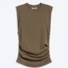 Pleated Tank Top – Dark Mole