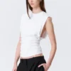Pleated Tank Top – White