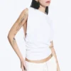 Pleated Tank Top – White