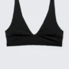 Plunge Pull-On Bikini Top – Black