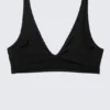 Plunge Pull-On Bikini Top – Black