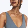 Plunge Pull-On Bikini Top – Dusty Blue – Shimmer