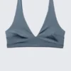 Plunge Pull-On Bikini Top – Dusty Blue – Shimmer