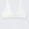 Plunge Pull-On Bikini Top – White