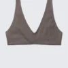 Plunge Rib Soft Bra – Dark Mole