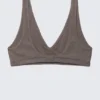 Plunge Rib Soft Bra – Dark Mole