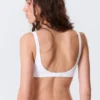 Plunge Rib Soft Bra – White