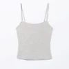 Pointelle Strap Top – Grey Melange