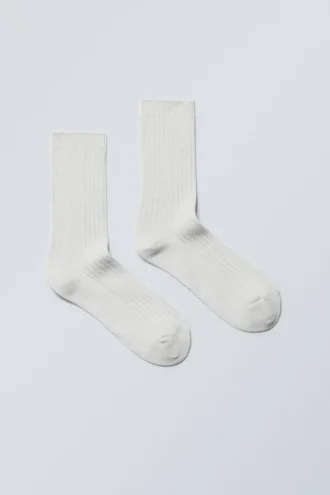 Pond Ribbed Socks – Light Mole