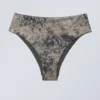 Printed High Rise Brazilian Bikini Bottoms – Dark Mole – Scribble