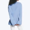 Printed Long-Sleeved Cotton T-Shirt – Medium Blue – Swan