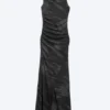 Printed Maxi Dress – Black – Zebra