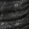 Printed Open-Back Halterneck Top – Black – Denim Print