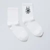 Printed Short Sport Socks – White