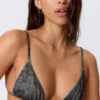Printed Triangle Bikini Top – Printed Dark Grey