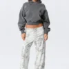 Printed Wide-Leg Pull-On Trousers – White – Camo