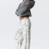Printed Wide-Leg Pull-On Trousers – White – Camo