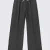 Pull-On Mid-Rise Suiting Trousers – Dark Grey