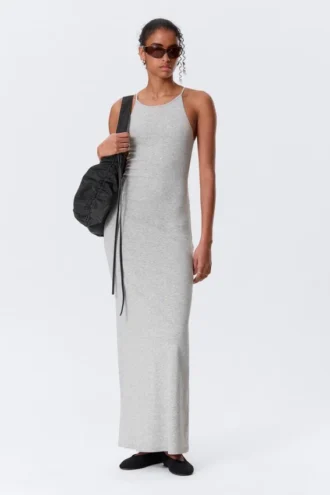 Racerback Jersey Maxi Dress – Grey Melange