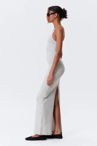 Racerback Jersey Maxi Dress – Grey Melange