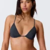 Racerback Triangle Bikini Top – Dark Blue Shimmer