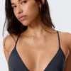 Racerback Triangle Bikini Top – Dark Blue Shimmer