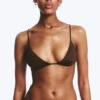 Racerback Triangle Bikini Top – Dark Brown