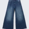 Rad Super Regular Waist Loose Wide Jeans – Blue Web – Medium Blue | Cheap Monday Gb