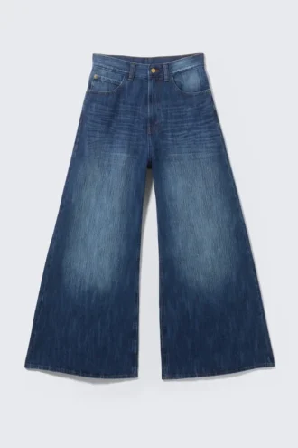 Rad Super Regular Waist Loose Wide Jeans – Blue Web – Medium Blue | Cheap Monday Gb