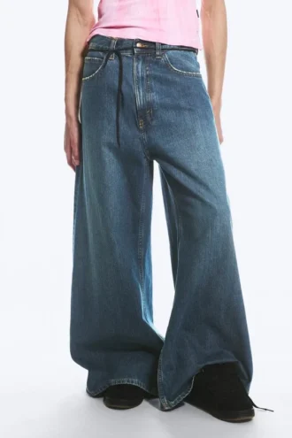 Rad Super Regular Waist Loose Wide Jeans – Tide Blue – Dark Blue | Cheap Monday Gb