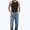 Ray Mid Rise Relaxed Tapered Jeans – Radio Blue – Medium Blue